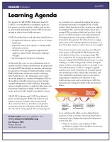 Learning Agenda