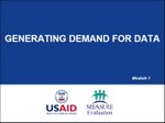 Integrating Data Demand and Use into a Monitoring and Evaluation Training Course: Training Toolkit