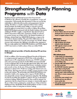 Strengthening Family Planning Programs with Data: Creating a Culture of Data Demand and Use