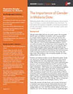 The Importance of Gender in Malaria Data