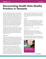 Documenting Health Data Quality Practices in Tanzania