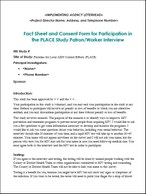 Fact Sheet and Consent Form for Participation in the PLACE Study Patron/Worker Interview 
