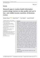 Research gaps in routine health information system design barriers to data quality and use in low‐ and middle‐income countries: A literature review