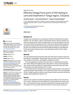 Effective linkage from point of HIV testing to care and treatment in Tanga region, Tanzania