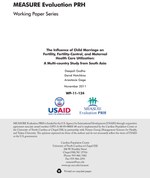 The Influence of Child Marriage on Fertility, Fertility-Control, and Maternal Health Care Utilization: A Multi-country Study from South Asia