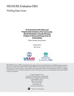 An Assessment of the Policy and Programmatic Evolution of the Community-Based Distribution of Family Planning Program in Kenya and Prospects for its Sustainability