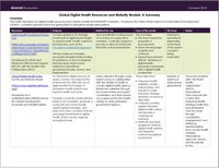 Maturity model summary